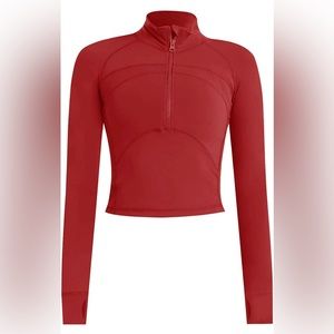 unique - 1/2 zip L/S athletic crop S/M